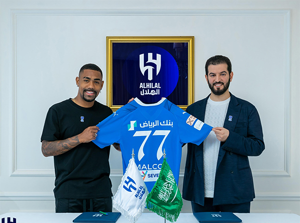 泽尼特确认马尔科姆转会利雅得新月 转会费达6000万欧