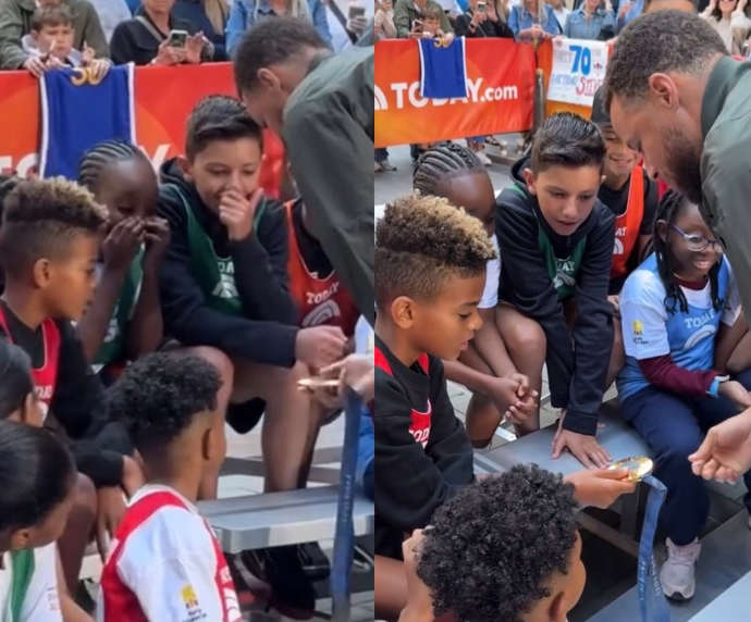 库里奥运金牌闪耀，揣入口袋笑开颜，畅谈与詹姆斯队友情谊升温