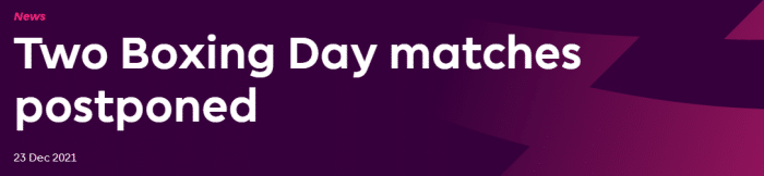 官方：利物浦vs利兹，狼队vs大黄蜂因疫情推迟