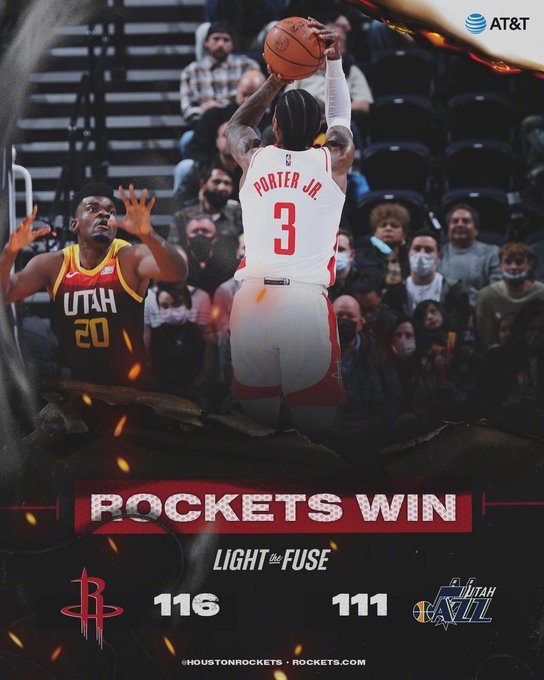 火箭116-111击败爵士 马修斯23分 伍德13+16 博扬29+5