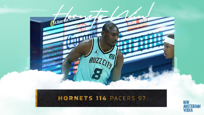 黄蜂114-97战胜步行者 布里奇斯23+10 海沃德&小萨伤退