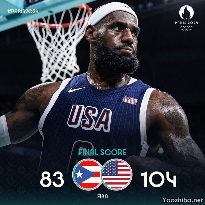 美国104-83战胜波多黎各 华子26分 詹姆斯10+6+8