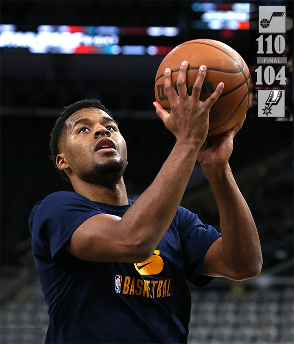 爵士110-104击退马刺 克拉克森23+8 怀特21+8