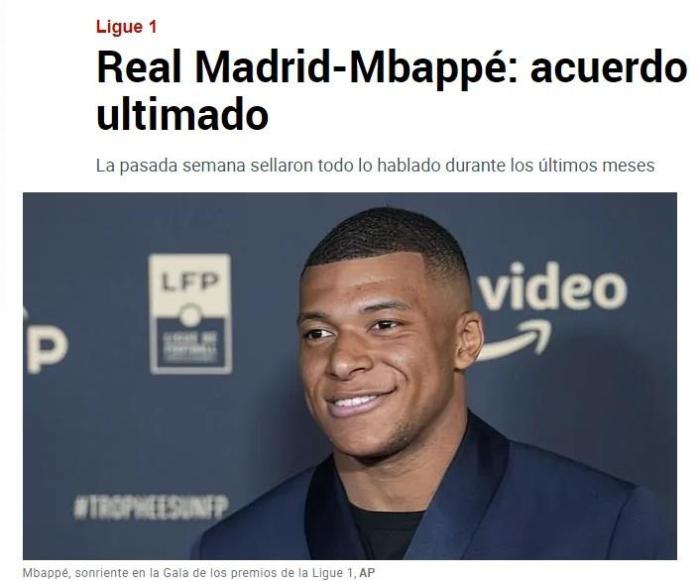 尘埃落定！马卡：姆巴佩上周和皇马签约