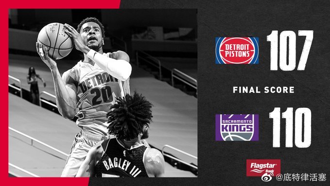国王110-107险胜活塞 福克斯27+5+6 格兰特30+7