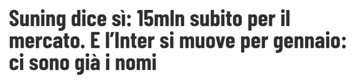 米体：国米冬窗引援资金只有1000-1500万