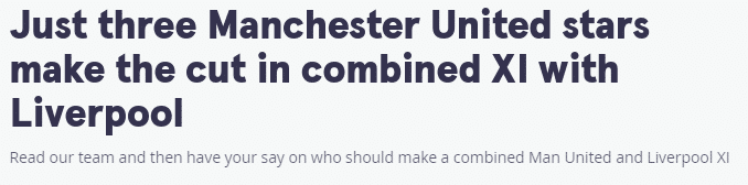 英媒评双红会组合最强阵：利物浦8人，曼联3人