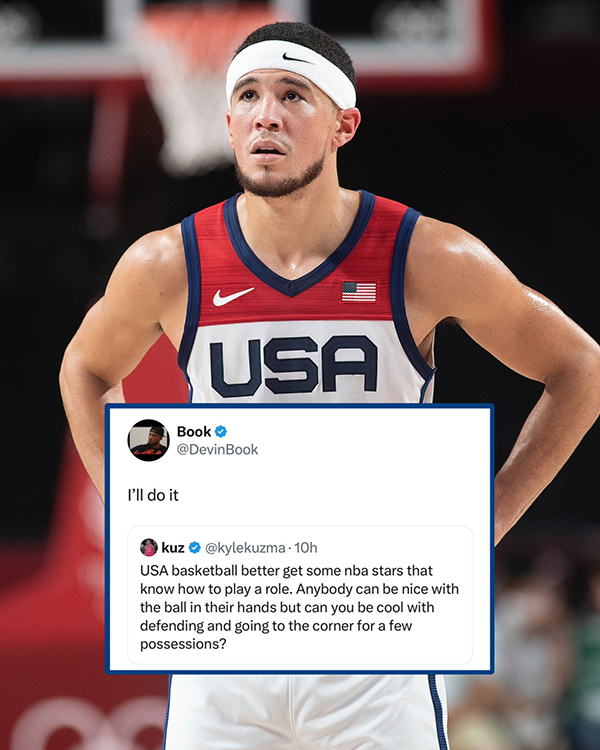 布克请缨为国出战奥运！美媒列潜在阵容对应英雄：詹皇钢铁侠KD雷神