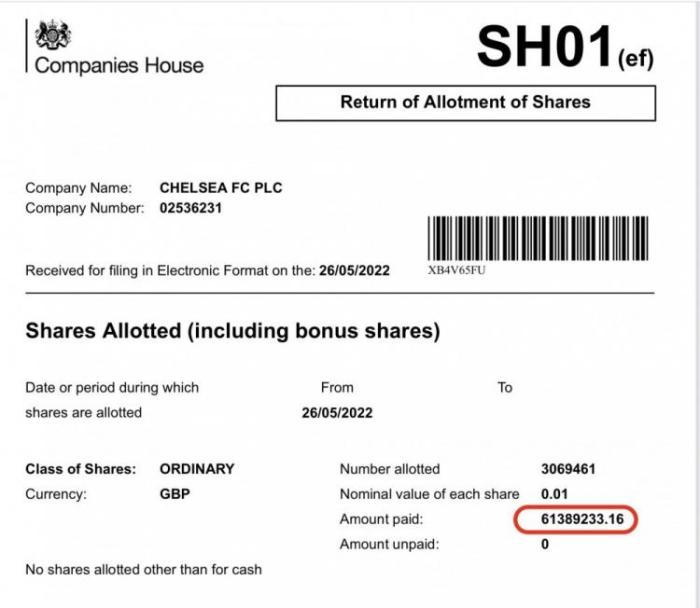 外媒：切尔西新老板向俱乐部注资6000万镑