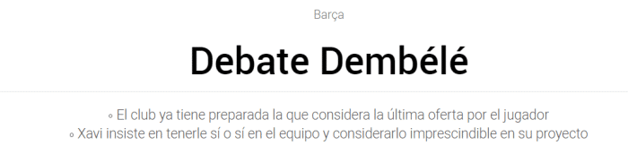 每体：巴萨为登贝莱开出年薪1100万欧续约报价