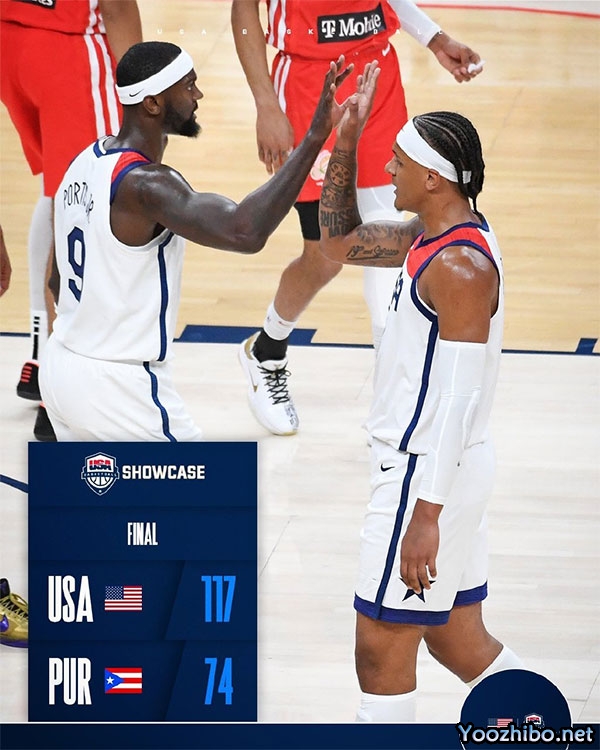 美国男篮117-74轻取波多黎各男篮 爱德华兹15+4断