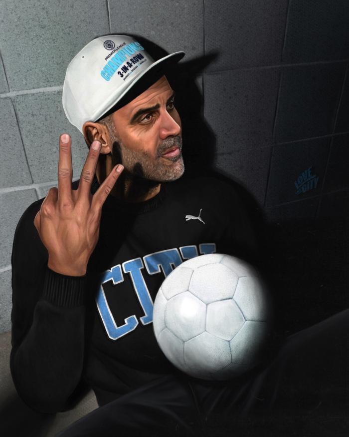 曼城卫冕后瓜帅霸气伸出3指！在3大联赛实现3连冠伟业，创7大神迹