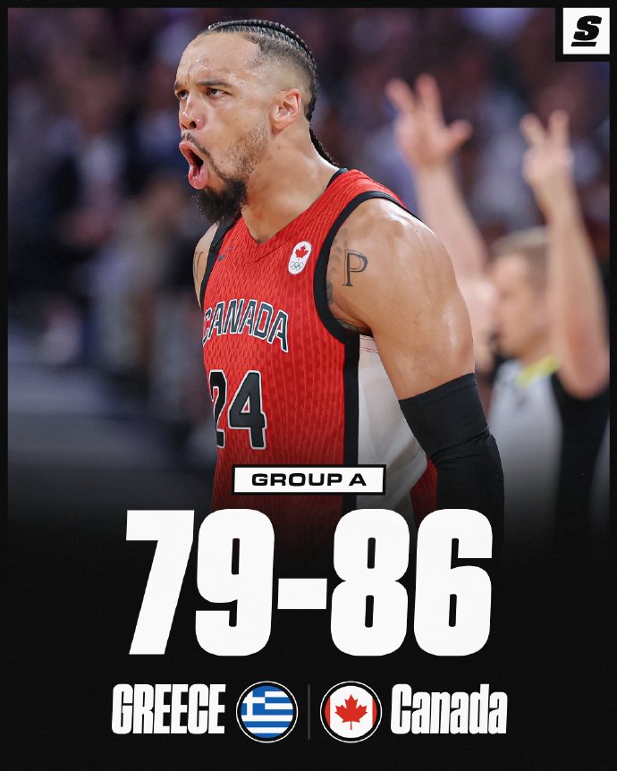 加拿大86-79击败希腊 SGA21+5+7 字母哥34+5