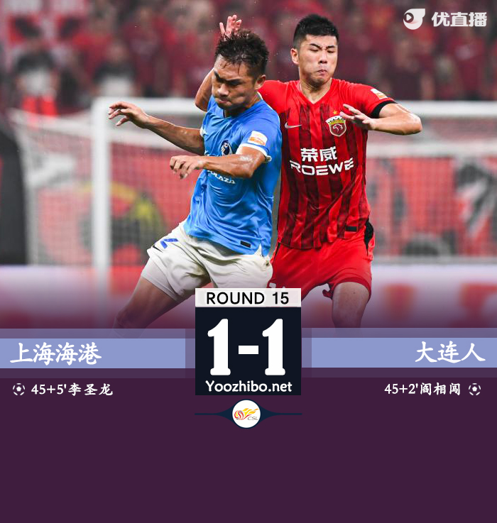 海港1-1大连人 大连明显手球未判点劳烈斯故意手球直红