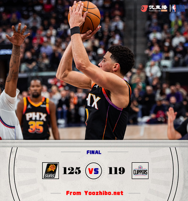 太阳125-119击败快船 21分大逆转！布克40+5+8 哈登三双+6失误