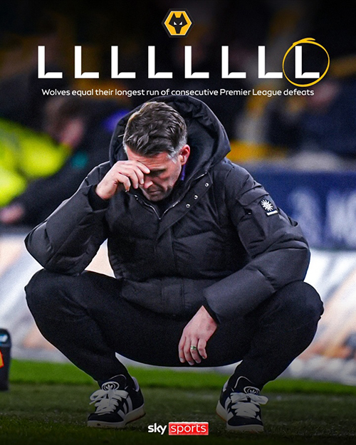 狼队“死亡赛程”来了：17轮仅2分垫底，下周两碰<a href=/zuqiuzhibo/manlian/ target=_blank class=infotextkey>曼联</a>+再踢枪手<a href=/zuqiuzhibo/liverpool/ target=_blank class=infotextkey>利物浦</a>