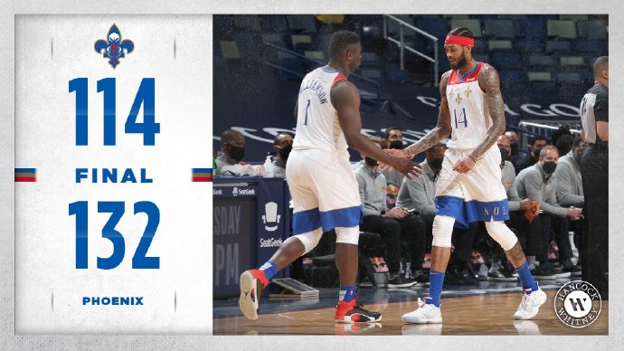 太阳132-114逆转鹈鹕 布克23+4 保罗15+19助 莺歌25分