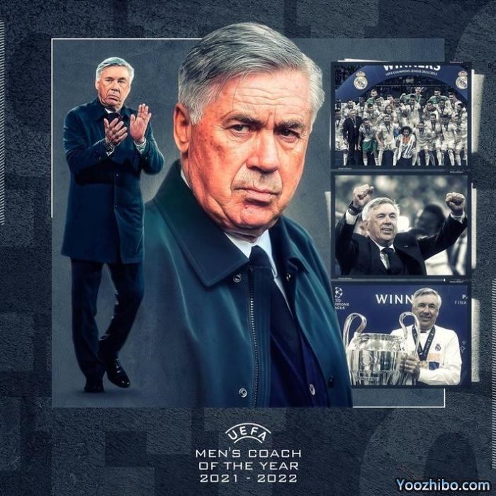 官方：安切洛蒂当选欧足联2022年年度最佳教练