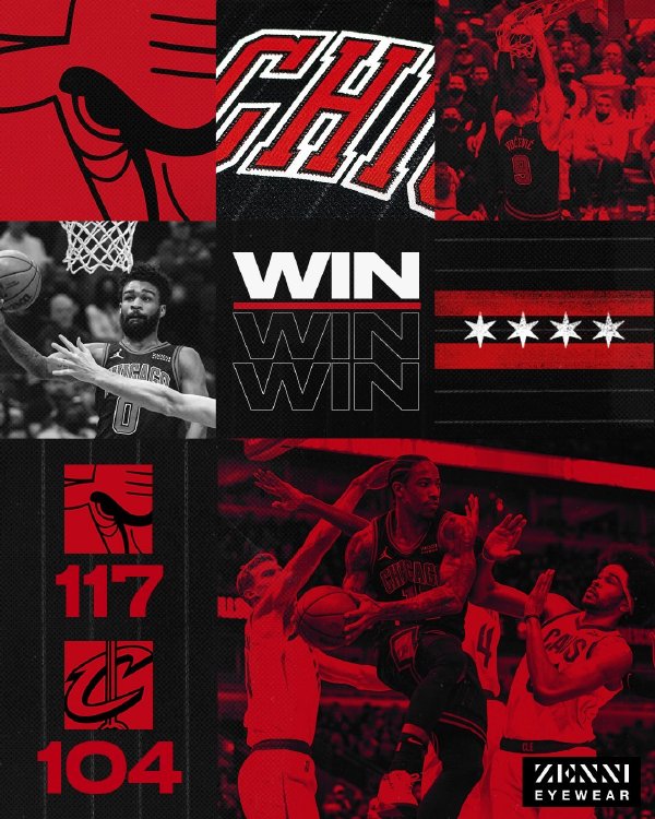 公牛117-104战胜骑士 德罗赞30+7 武切维奇24+12 加兰德20+12