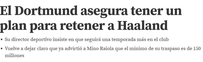 世体：若今夏引进哈兰德，成本将高达3.2亿欧