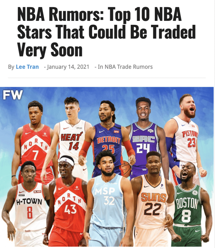 大牌云集！名记预测交易截止日前被交易的10大球星：唐斯格里芬领衔！