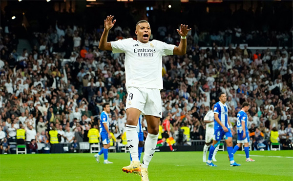 姆巴佩西甲四连斩，前七场五球比肩 C 罗，五大联赛射手榜追平哈兰德