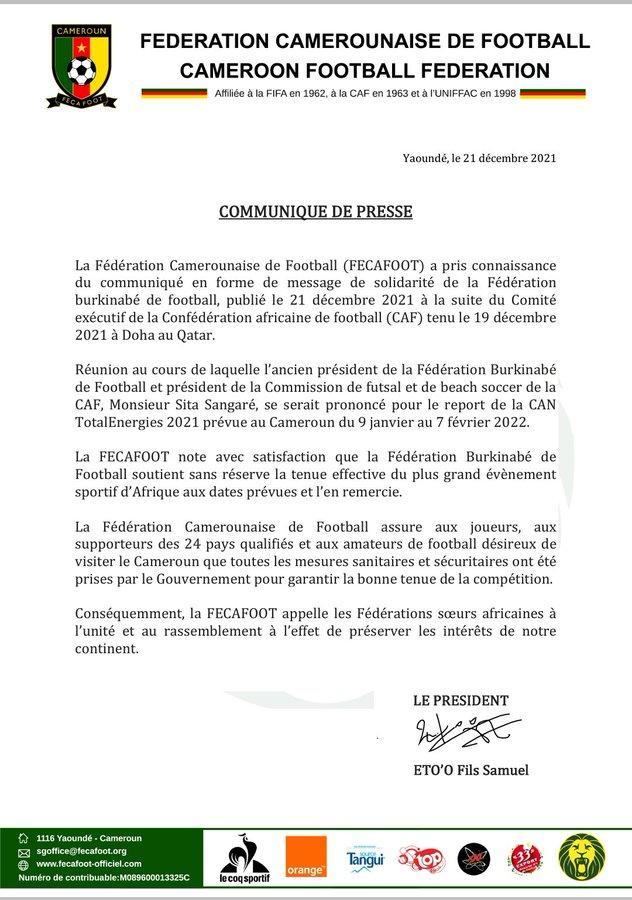 利物浦两眼一黑！喀麦隆足协：非洲国家杯照常进行