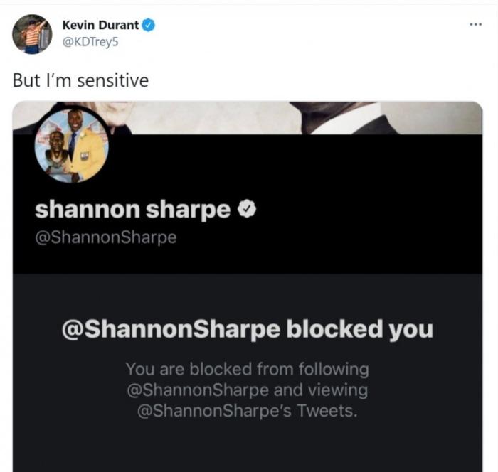 名嘴与杜兰特互喷后续：KD连续质问毫不退让，名嘴无奈将他拉黑！