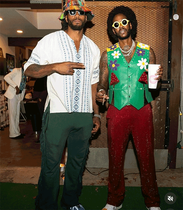 33岁小卡参加派对，严肃模样配花帽子引关注