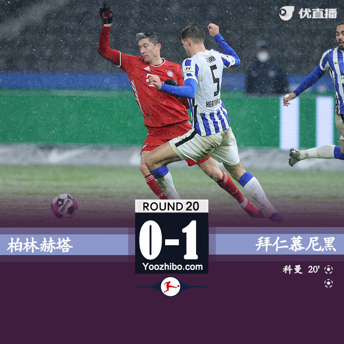 拜仁1-0柏林赫塔迎5连胜 科曼制胜球莱万失点