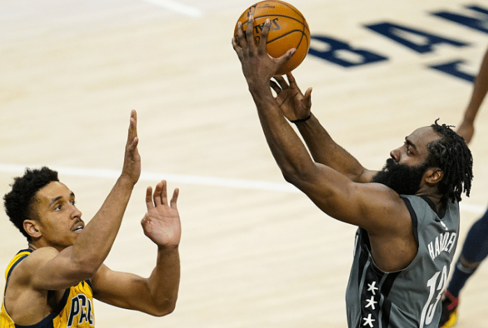 只用27场比赛，哈登创篮网54年纪录，40+三双成历史第三人