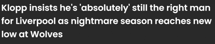 goal：利物浦不会解雇克洛普