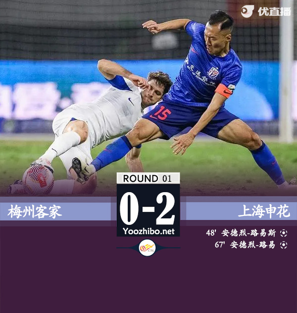 申花2-0梅州 路易斯双响申花两度进球无效