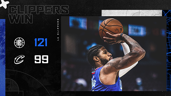 快船121-99轻取骑士 乔治36+6 莱昂纳德24+6 塞克斯顿27分